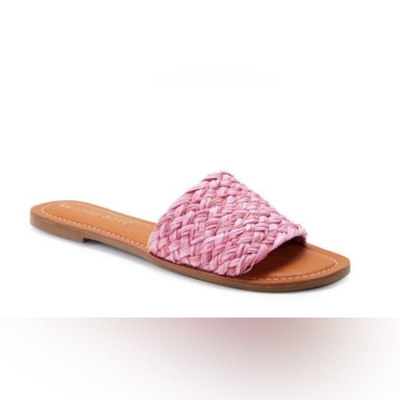 Jack Rogers pink Sabrina Woven Rattan slip on slipper flats sandals size 9.5 new - Picture 1 of 8